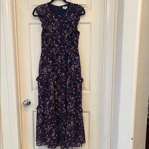 J. Crew Navy and Pink Floral Dress